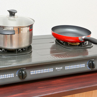 Bếp Ga Đôi Rinnai RV-377(G)N - Đen - Hàng Chính Hãng