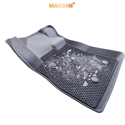 Thảm ô tô sd3  2 lớp dạng lưới lục giác Hyundai Custin màu đen - bề mặt cao su siêu sạch - Macsim