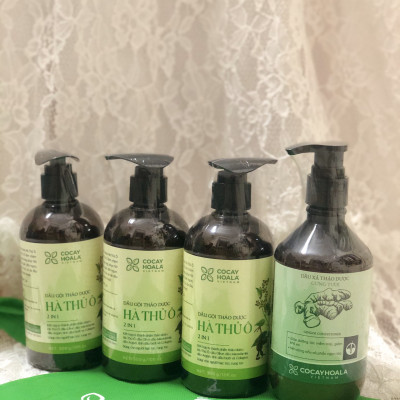 Combo 3 chai Dầu gội Hà Thủ Ô - COCAYHOALA ngăn rụng tóc, giảm bạc tóc Tặng 1 Dầu xả Gừng nuôi dưỡng và làm mềm tóc