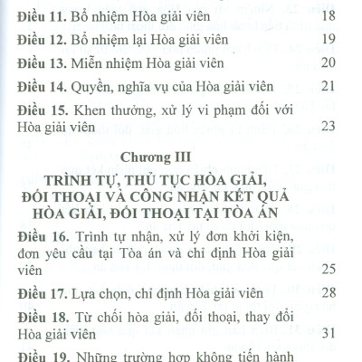 Luật Hòa Giải, Đối Thoại Tại Tòa Án