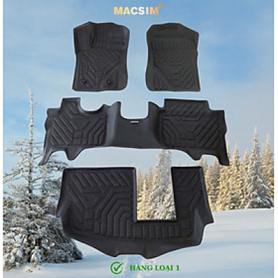 Thảm lót sàn xe ô tô Ford Everest 2022+ (sd) Nhãn hiệu Macsim chất liệu nhựa TPE cao cấp màu đen