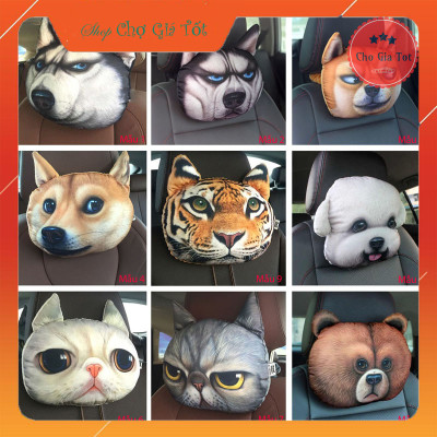 Gối tựa đầu ô tô hình thú Troll cực độc 30x22 cm