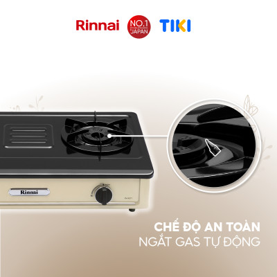 Bếp gas dương Rinnai RV-A271Y(EB) mặt bếp men và kiềng bếp men - Hàng chính hãng