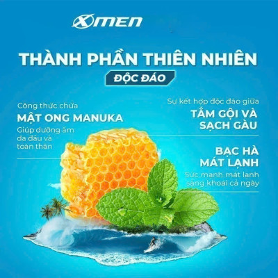 Tắm Gội Dưỡng Xmen Clean & Fresh 3in1 Sạch Gàu Chai 610g