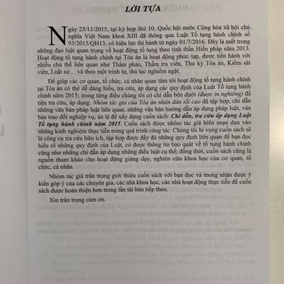 Chỉ dẫn tra cứu áp dụng Luật tố tụng hành chính năm 2015