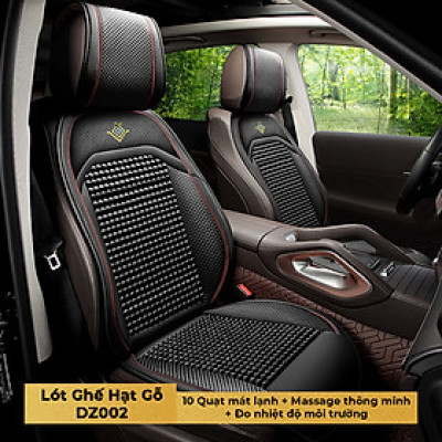 Lót Ghế Hạt Gỗ Massage 5 Chế Độ Thông Minh Kèm Quạt Đo Nhiệt Độ Môi Trường Tích Hợp 2 Cổng Chia USB CIND DZ002
