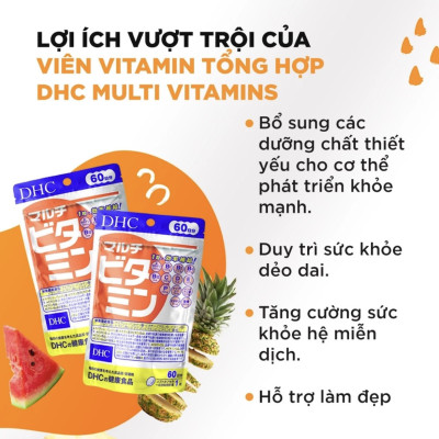 Viên uống vitamin tổng hợp DHC Multi Vitamins Nhật Bản 30 - 90 ngày bổ sung 12 loại vitamin