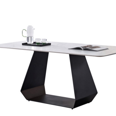 Bàn ăn cao cấp Juno Sofa mặt đá chân sắt U hiện đại