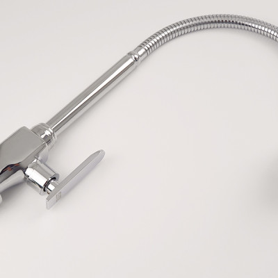 Vòi rửa chén lạnh cần lò xo Đồng mạ Chrome Eurolife EL-RC01 (Trắng bạc)