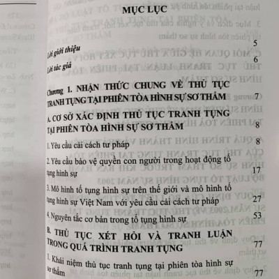 Thủ tục tranh tụng tại phiên toà hình sự sơ thẩm (tái bản lần thứ nhất)