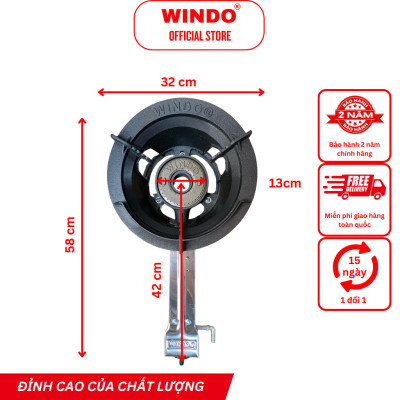 Bếp Gas Công Nghiệp Khè WINDO - 5A2 TW | Bếp gas khè lửa lớn ổ cụm cao cấp nhập khẩu- Hàng Chính Hãng