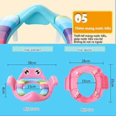 Bệt Lót Bồn Cầu Có Tay Vịn Cho Bé Ngồi Vệ Sinh MINIIN - Hoạ Tiết Ngộ Nghĩnh - Hàng Loại 1( Giao màu ngẫu nhiên )