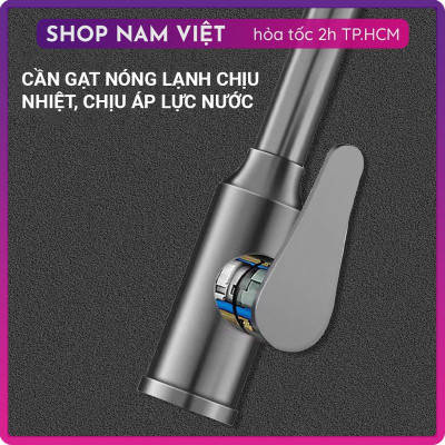 Vòi Rửa Chén Nóng Lạnh INOX 3 Chế Độ Nước Với Dây Rút