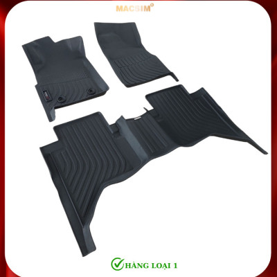 Thảm lót sàn xe ô tô Toyota Hilux 2008-2014 (sd) Nhãn hiệu Macsim chất liệu nhựa TPE cao cấp màu đen