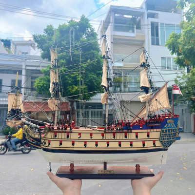 Mô Hình Thuyền Gỗ Phong Thủy LA LICORNE / UNICORN  Gia Nhiên, Thuyền Buồm Gỗ chất liệu gỗ tràm chuẩn xuất khẩu