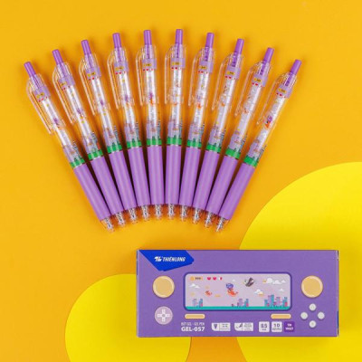 Hộp 10 Bút Gel Quick Dry 0.5 mm - Thiên Long GEL-057 - Mực Tím