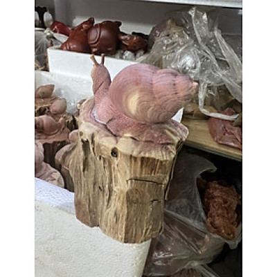 TƯỢNG CON ỐC SÊN BẰNH GỖ TÙNG HUYẾT KT CAO 20×9×6CM 