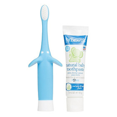 Combo Bàn Chải Và Kem Đánh Răng Hình Con Voi Dr.Brown