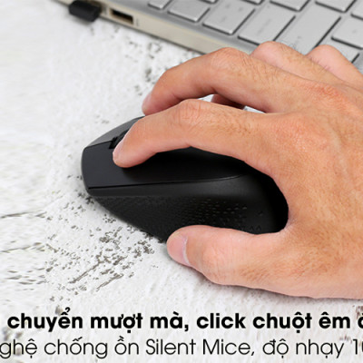 Chuột Không Dây LOGITECH M331 Silent | Màu Đen | Hàng Chính Hãng