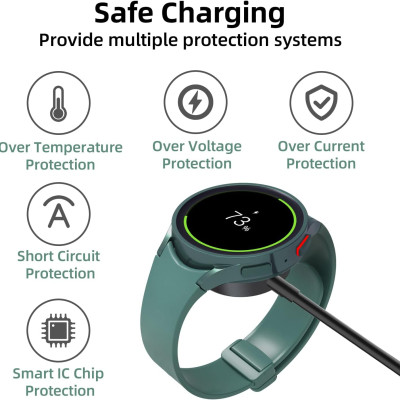 Cáp Sạc Đế Sạc Kim Loại cho Samsung Galaxy Watch 5/5Pro/6/6Classic/7 & Galaxy Watch Ultra Cổng USB Type C - Hàng Chính Hãng