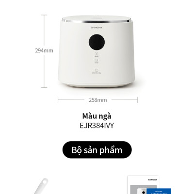 Nồi cơm điện LocknLock 1.2L Bianco EJR384IVY, Hàng chính hãng, đa chế độ nấu, bảng điều khiển cảm ứng - JoyMall