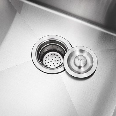 Combo chậu rửa chén bát inox 8245 hố lệch, vòi rửa bát inox nóng lạnh Lò xo, rá inox, bình xà phòng, bộ xả chậu