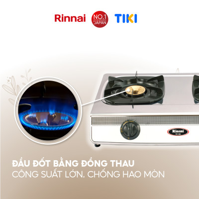 Bếp gas dương Rinnai RV-460(S) mặt bếp inox và kiềng bếp men - Hàng chính hãng.