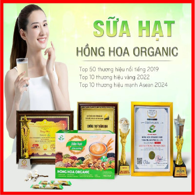 Sữa hạt dành cho người Béo Ăn Kiêng Hồng Hoa Organic 36gói/ 900gr – Hỗ trợ giảm thể trọng tại nhà theo Thực Dưỡng; Thuần Chay; Không đậu nành