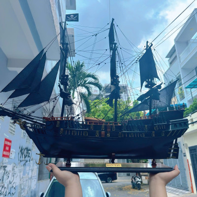 Mô Hình Thuyền Gỗ Trang Trí BLACK PEARL, thuyền cướp biển vùng caribbean, thuyền ngọc trai đen, hàng chính hãng