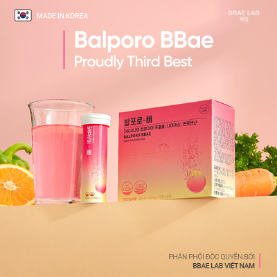 Viên sủi chuyển hoá chất béo Balporo BBae Hàn Quốc, hỗ trợ giảm cân, dưỡng da sáng mịn, phân phối độc quyền bởi BBae Lab