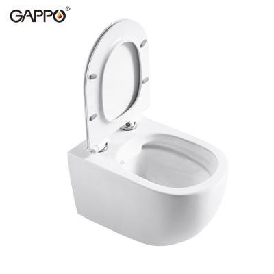 BỒN CẦU TREO TƯỜNG NHẬP KHẨU NGA GAPPO GM102 DÁNG OVAL MEN TUYẾT - HÀNG CHÍNH HÃNG