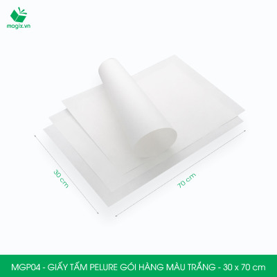 MGP04 - 30x70 cm - 500 tấm giấy Pelure trắng gói hàng, giấy chống ẩm 2 mặt mịn, giấy bọc hàng thời trang