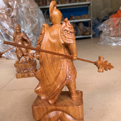 Tượng triệu tử long gỗ hương kt cao 30×12×8cm