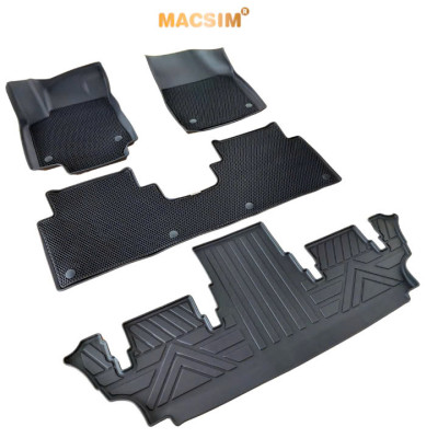 Thảm ô tô sd3 2 lớp dạng lưới lục giác Volkswagen Viloran màu đen - bề mặt cao su siêu sạch - Macsim