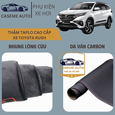 [TOYOTA RUSH] Thảm Taplo 3 Lớp Dành Cho Xe TOYOTA RUSH, Nhung Lông Cừu Và Da Vân Carbon Cao Cấp - Hàng Chính Hãng