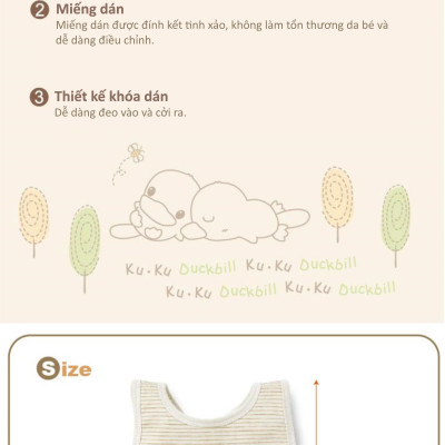 YẾM ĂN DẶM CHO BÉ BẰNG VẢI ORGANIC ( KIỂU DÁN ) KUKU - KU2230