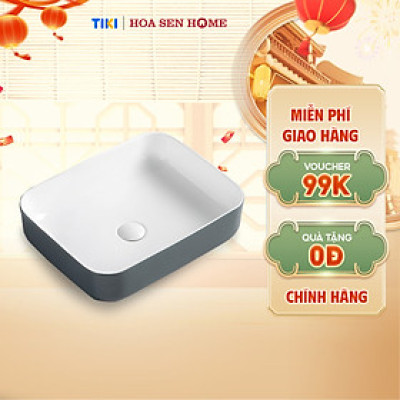 Lavabo đặt bàn TUSLO Pro PALL013, sứ vuông dương bàn, chất liệu sứ Ceramic cao cấp, công nghệ men Nano kháng khuẩn đến 89% - Hàng chính hãng