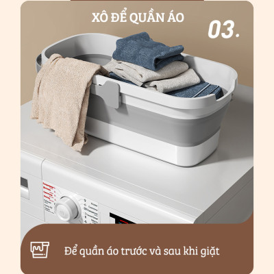 Xô Nhựa Cao Cấp Gấp Gọn Đa Năng Damas, Xô Nước Lau Nhà Vệ Sinh Nhà Cửa  - Chất Liệu Nhựa PP An Toàn Cho Người Tiêu Dùng - Dung Tích 12L Phù Hợp Với Nhiều Nhu Cầu Sử Dụng: Rửa Xe, Câu Cá, Để Đồ Đạc,...Thiết Kế Kèm Quai Xách Tay Thuận Tiện Di Chuyển