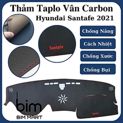 Thảm Da Taplo Dành Cho Xe Hyundai Santafe 2021 Vân Carbon Cao Cấp
