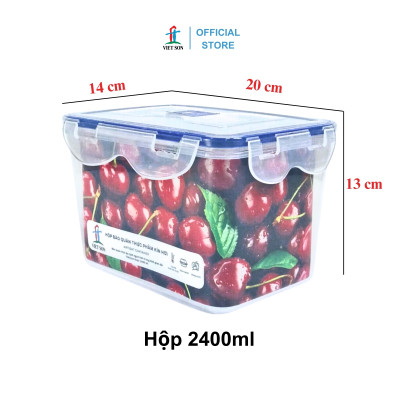 [TẶNG KHAY RÁO NƯỚC] Bộ 3 Hộp Đựng Thực Phẩm VIETSON (1300,2400,3200ml) Nắp Khóa 4 Cạnh Kín Hơi