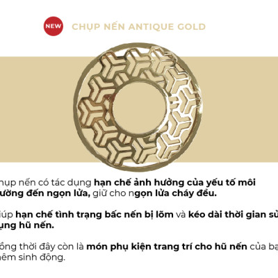 Chụp nến trang trí Yankee Candle - Antique Gold