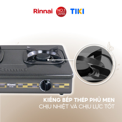 Bếp gas dương Rinnai RV-260(G)N mặt bếp men và kiềng bếp men - Hàng chính hãng.