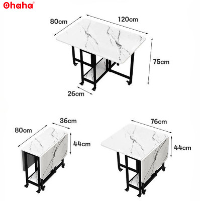 [Kèm Ảnh Thực Tế - Miễn phí vận chuyển & Lắp đặt] BÀN ĂN GẤP GỌN THÔNG MINH CÓ GHẾ VÀ BÁNH XE OHAHA - BA023