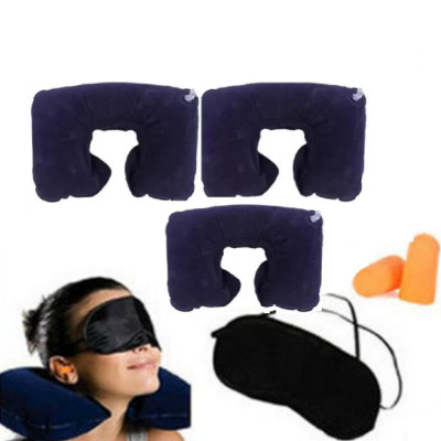Bộ 2 Gối Hơi Kê Cổ + 2 Bịt Mắt+ 2 Bịt Tai Tiện Ích Trên Ô Tô 206339