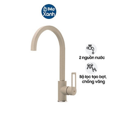 Vòi rửa chén Malloca MF-062 Đồng thau sơn giả đá (màu kem) - Hàng Chính Hãng