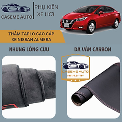 [NISSAN ALMERA] Thảm Taplo 3 Lớp Dành Cho Xe NISSAN ALMERA, Nhung Lông Cừu Và Da Vân Carbon Cao Cấp - Hàng Chính Hãng