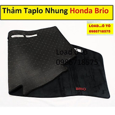 Thảm Taplo Chống Nắng Xe Honda Brio 2023-2018 Mẫu Nhung Lông Cừu, Da Carbon Cao Cấp
