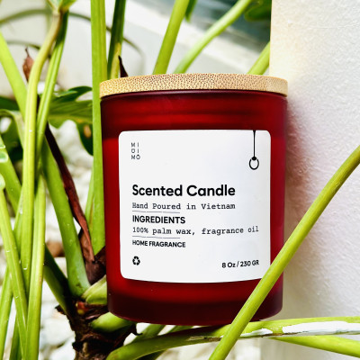 Nến thủy tinh đỏ 230g