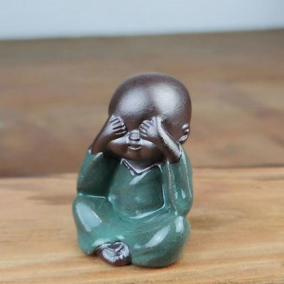 Tượng Chú Tiểu Tứ Không Mini Gốm Sứ Cát Trang Trí Nhà Cửa_ Hàng Chính Hãng