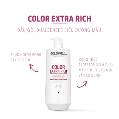 Dầu Gội Giữ Màu Tóc Nhuộm Goldwell Color Extra Rich Dưỡng Tóc Bóng Mượt, Bền Màu Lâu Phai